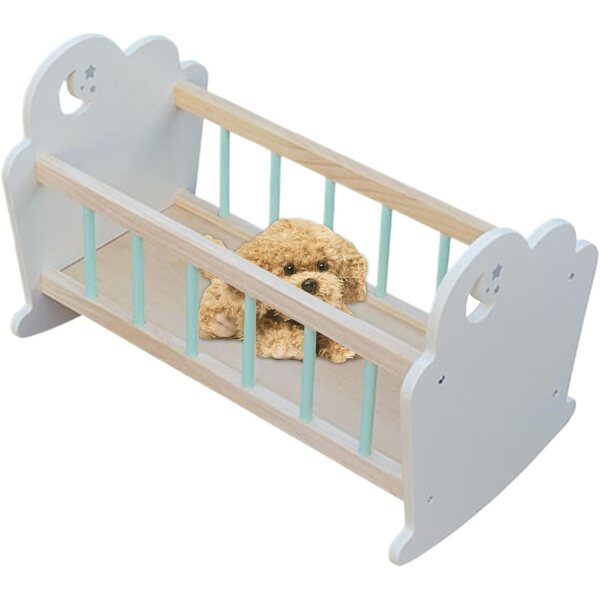Lettino per Bambole in Legno Wusideday, Culla Miniatura Realistica per Bambini