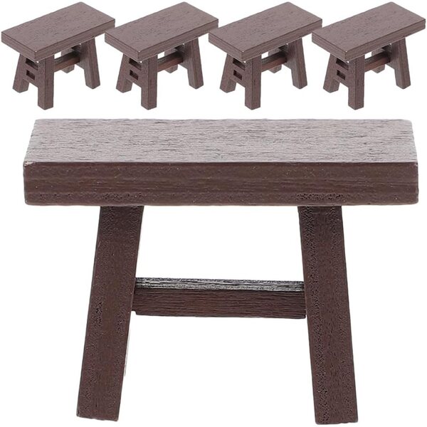 BESPORTBLE 5 Sgabelli in Legno Miniatura per Casa delle Bambole Mobili Vintage