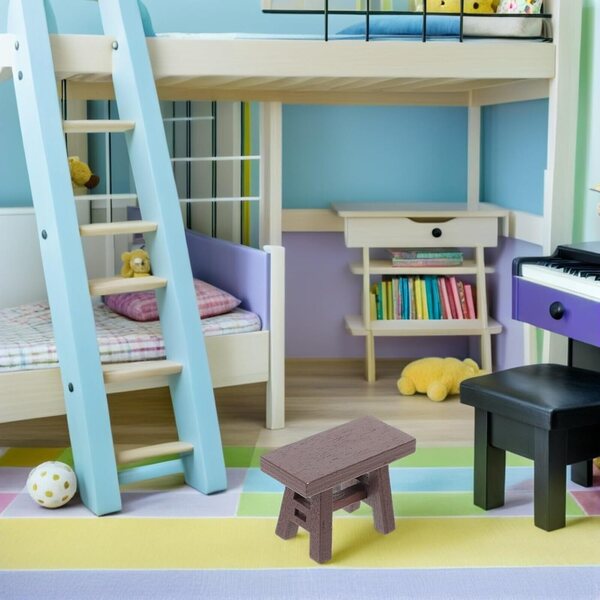 BESPORTBLE 5 Sgabelli in Legno Miniatura per Casa delle Bambole Mobili Vintage