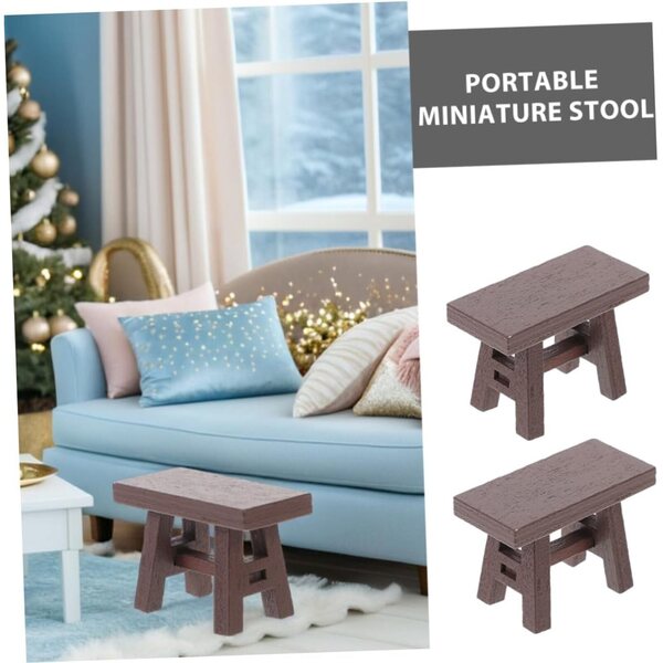BESPORTBLE 5 Sgabelli in Legno Miniatura per Casa delle Bambole Mobili Vintage