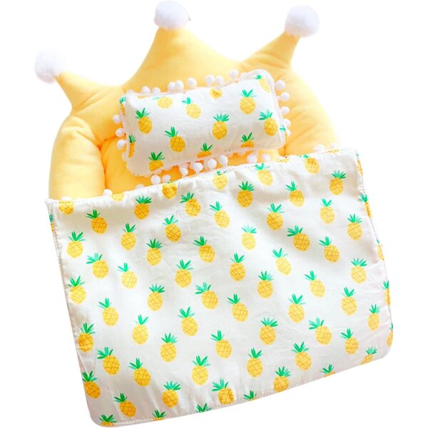 Bettwäscheset für 20 cm Puppenbett – Decke und Plüschzubehör