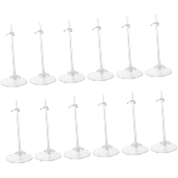 ORFOFE 12 Supporti Trasparenti per Bambole Stabile e Versatile 21x10x7,5 cm