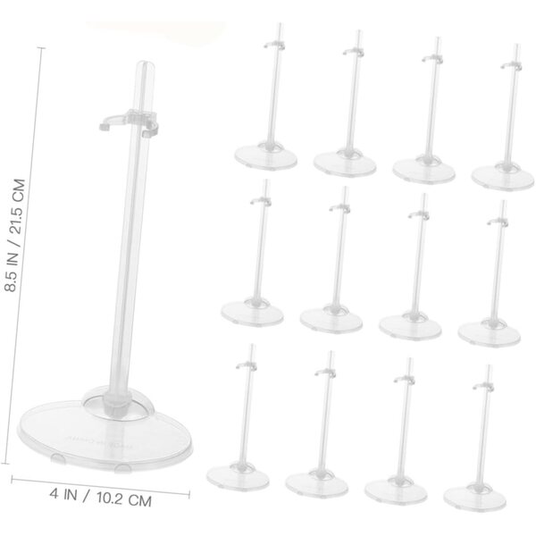 ORFOFE 12 Supporti Trasparenti per Bambole Stabile e Versatile 21x10x7,5 cm