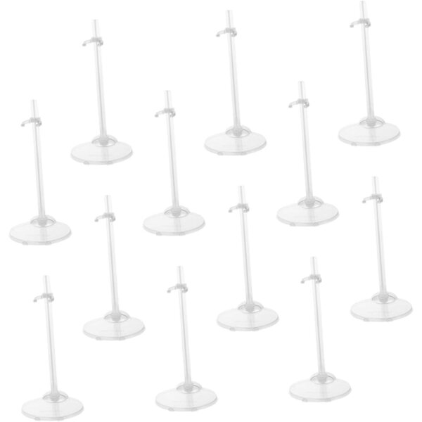 ORFOFE 12 Supporti Trasparenti per Bambole Stabile e Versatile 21x10x7,5 cm