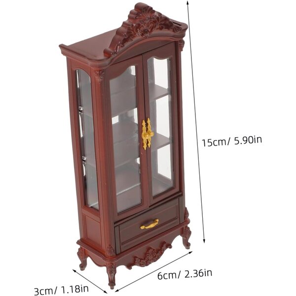 HEMOTON Mini-Holzregal für Puppenhaus – elegantes Miniatur-Bücherregal