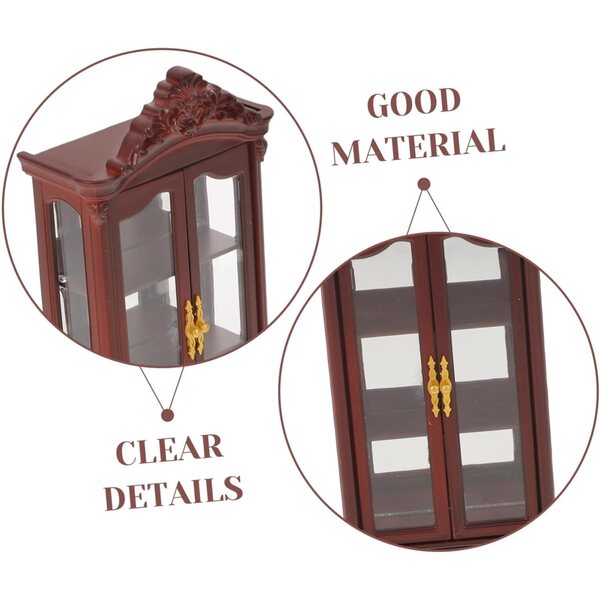 HEMOTON Mini-Holzregal für Puppenhaus – elegantes Miniatur-Bücherregal