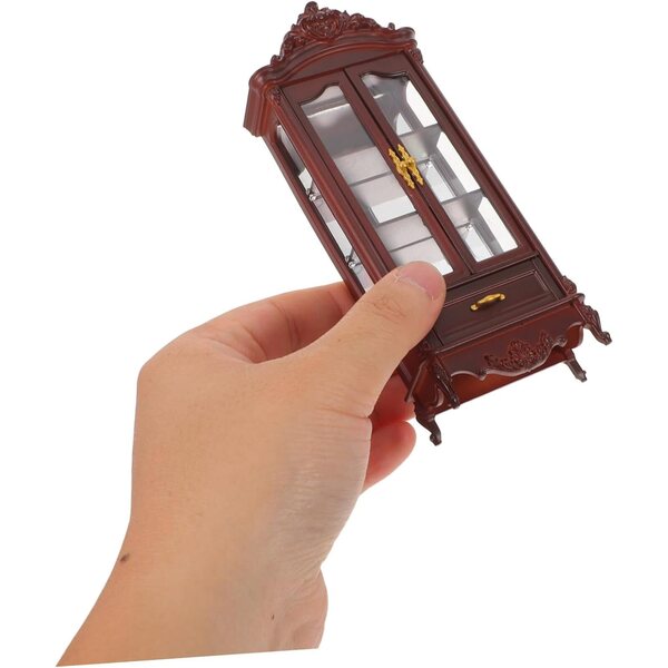 HEMOTON Mini-Holzregal für Puppenhaus – elegantes Miniatur-Bücherregal