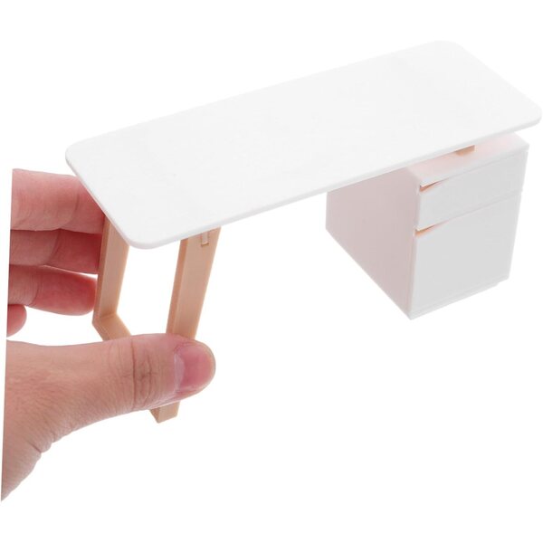 INOOMP Scrivania e Sedia in Miniatura per Casa Delle Bambole - Mobili Vintage in PLA