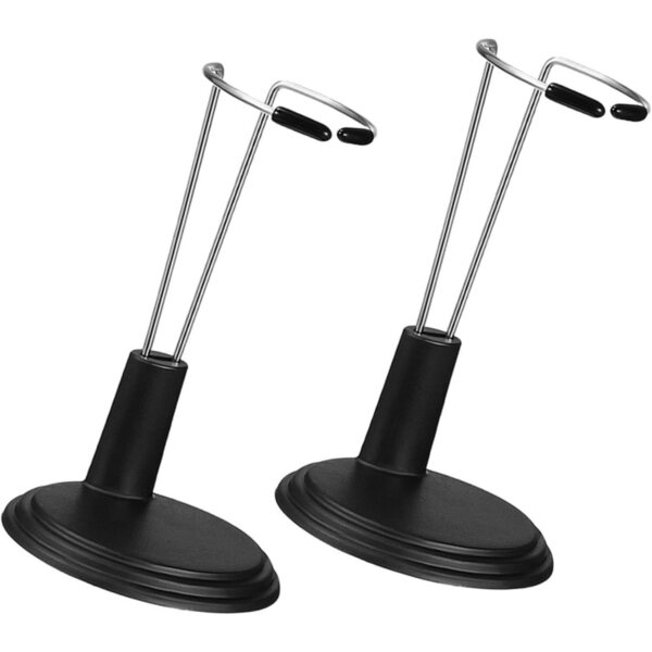GALPADA Supporto per Bambola 2 Pezzi in PVC e Acciaio Inox Nero, Stabile e Robusto
