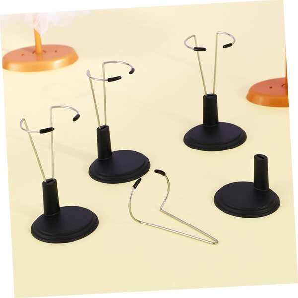 GALPADA Supporto per Bambola 2 Pezzi in PVC e Acciaio Inox Nero, Stabile e Robusto