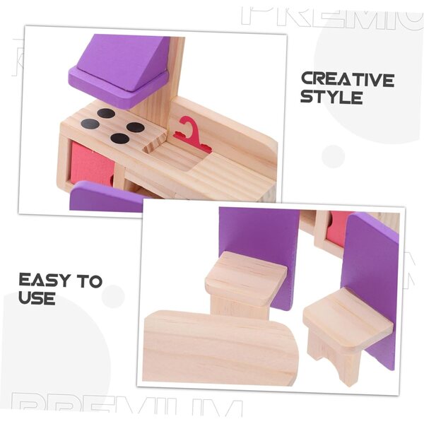 DIY-Puppenhaus-Möbelset mit Miniaturstühlen für Rollenspiele und Kreativität