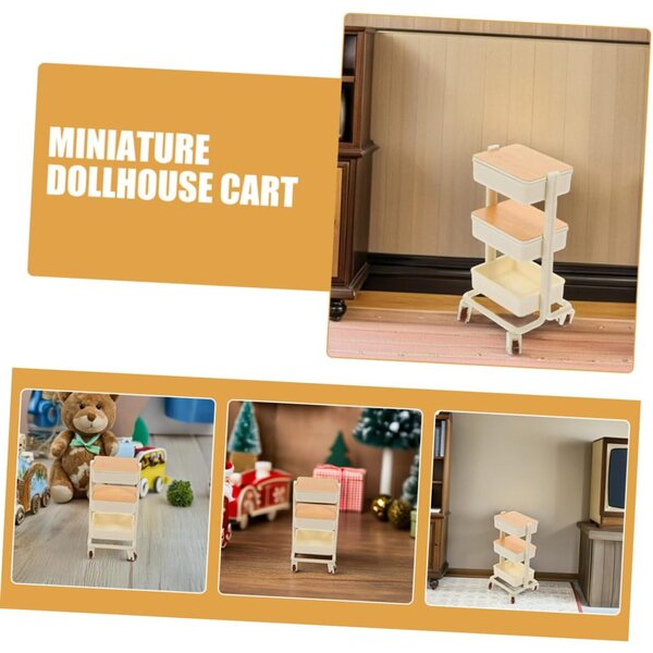 ORFOFE Set 2 Mini Mobili con Ruote per Case delle Bambole, Accessorio Versatile e Realistico