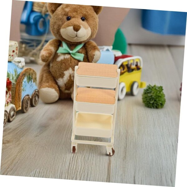 ORFOFE Set 2 Mini Mobili con Ruote per Case delle Bambole, Accessorio Versatile e Realistico