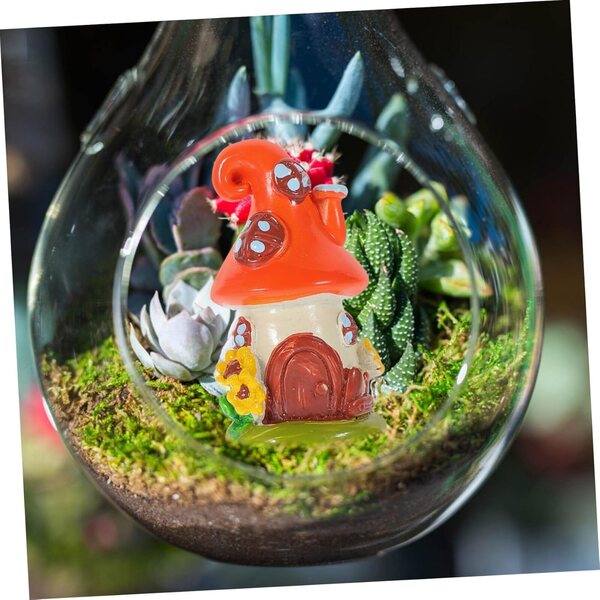 Mini Casa delle Fate in Resina 4 pezzi - Decorazioni Miniatura per Vasi e Paesaggi