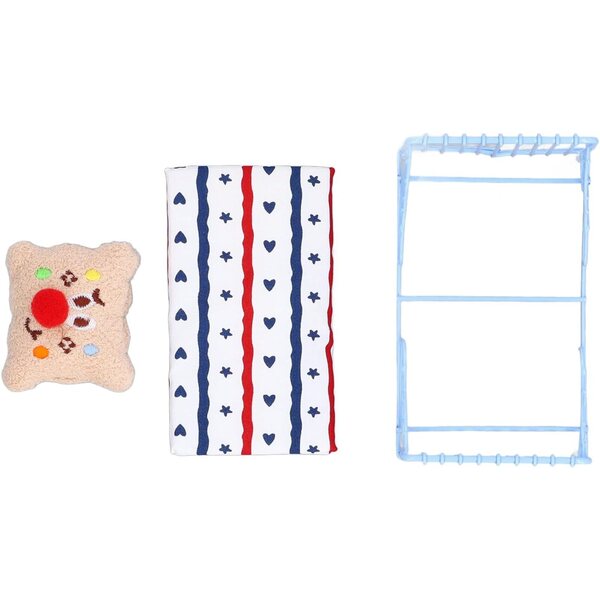 Letto in Miniatura 1:12 in Metallo con Materasso e Cuscino Decorativo Hamwesh