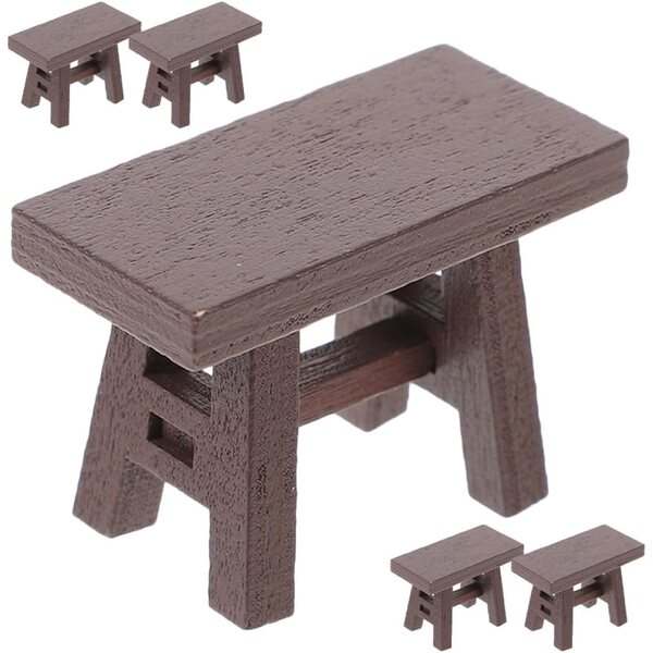 YARNOW Miniatur-Holzhocker, 5 realistische Teile für Puppenhäuser