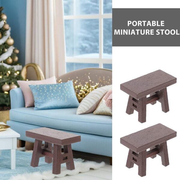 YARNOW Miniatur-Holzhocker, 5 realistische Teile für Puppenhäuser