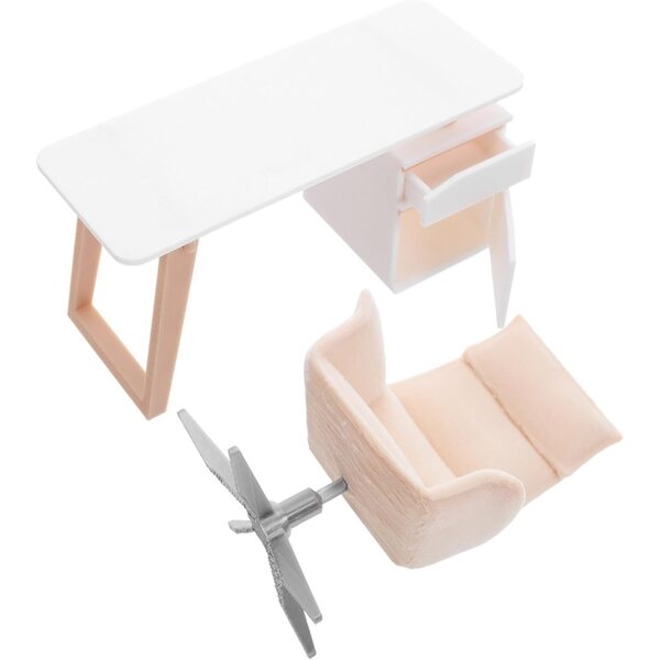 Scrivania e Sedia da Ufficio Miniatura per Case delle Bambole - Set Decorativo Realistico
