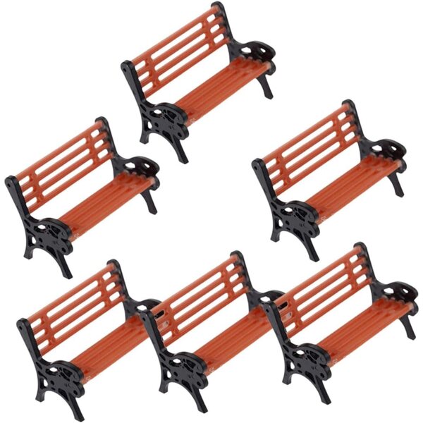 Gatuida Set 6 Mini Panchine da Giardino in Miniatura per Casa delle Bambole e Modelli Architettonici