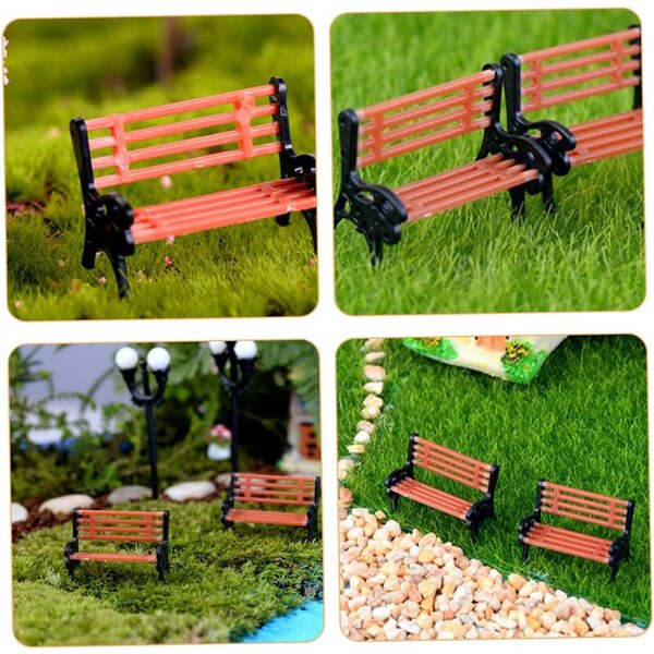 Gatuida Set 6 Mini Panchine da Giardino in Miniatura per Casa delle Bambole e Modelli Architettonici