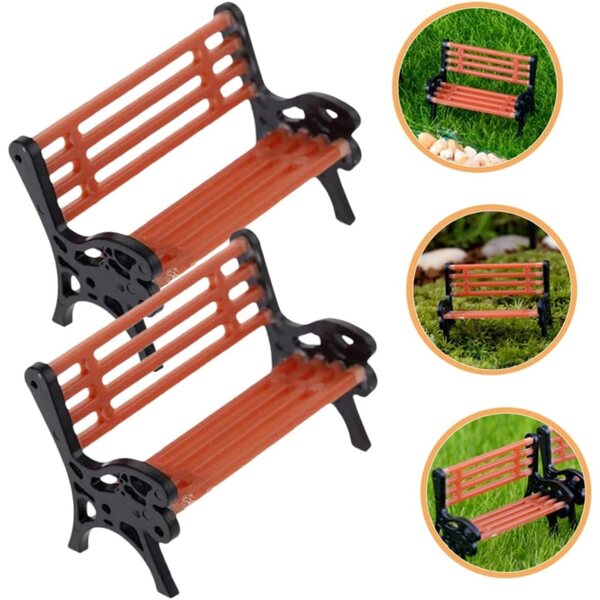 Gatuida Set 6 Mini Panchine da Giardino in Miniatura per Casa delle Bambole e Modelli Architettonici