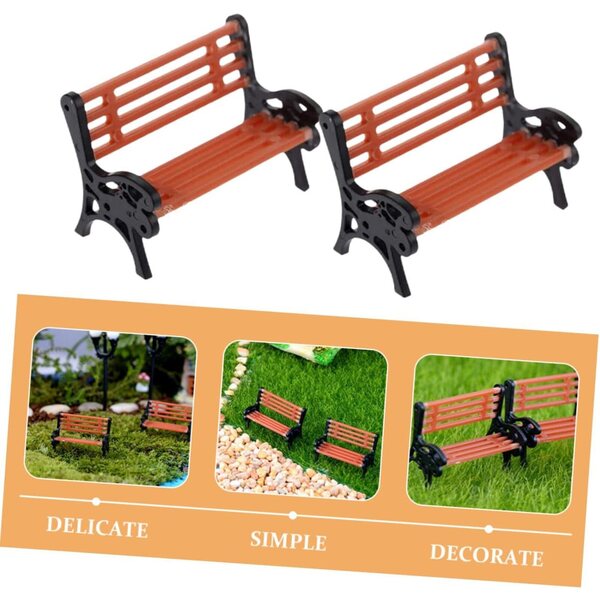 Gatuida Set 6 Mini Panchine da Giardino in Miniatura per Casa delle Bambole e Modelli Architettonici