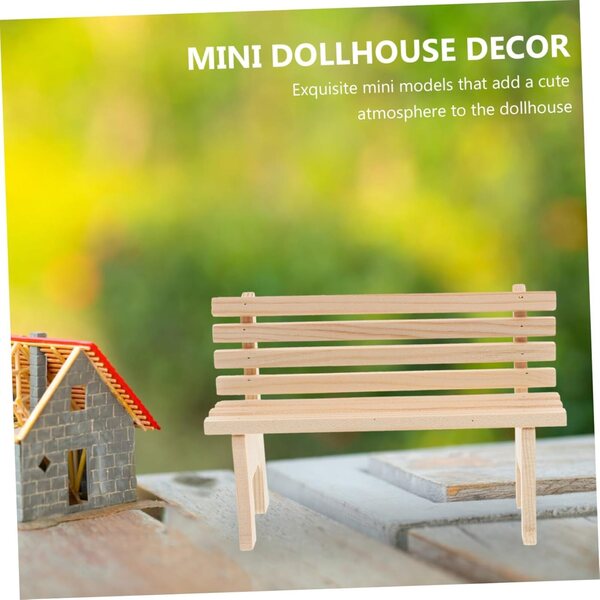 Didiseaon 2-teiliges Set Miniatur-Holzsitze für Puppenhaus und Park