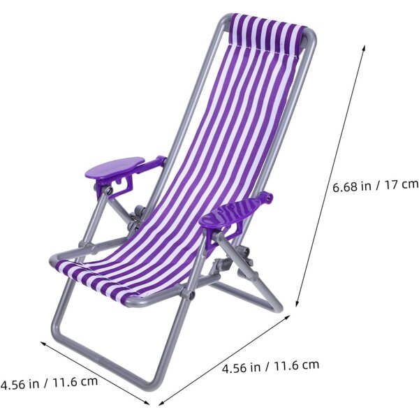 Zusammenklappbarer Miniatur-Strand für Puppen – realistischer Lounge-Sessel 17 x 12 cm