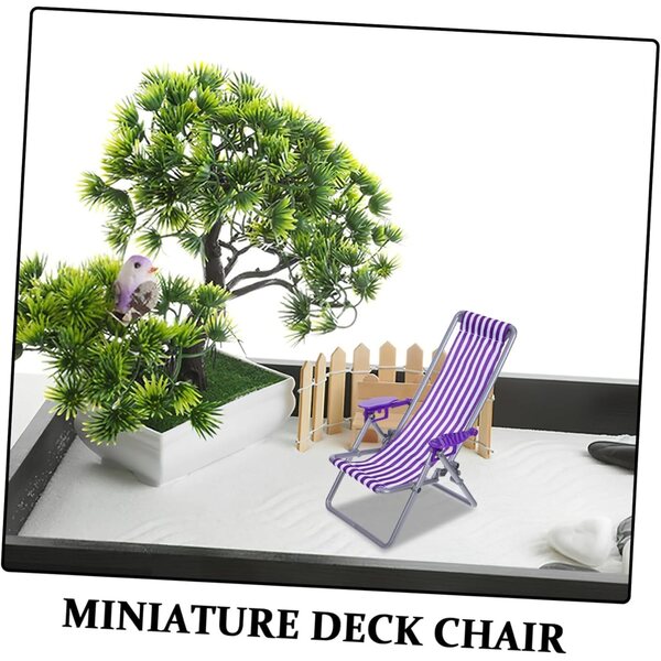 Zusammenklappbarer Miniatur-Strand für Puppen – realistischer Lounge-Sessel 17 x 12 cm