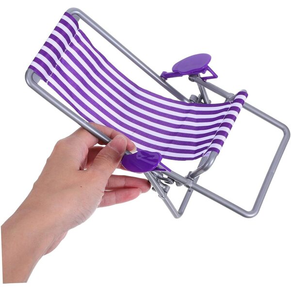 Zusammenklappbarer Miniatur-Strand für Puppen – realistischer Lounge-Sessel 17 x 12 cm
