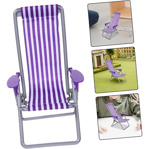 Zusammenklappbarer Miniatur-Strand für Puppen – realistischer Lounge-Sessel 17 x 12 cm