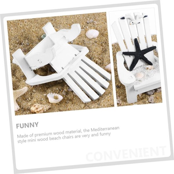 Didiseaon Set 3 Mini Sedie da Spiaggia in Legno per Casa, Ufficio e Decorazioni