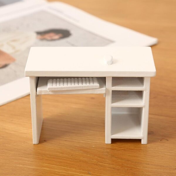 Set Miniatura Ufficio 1:12 Scrivania e Sedia Realistici per Case delle Bambole