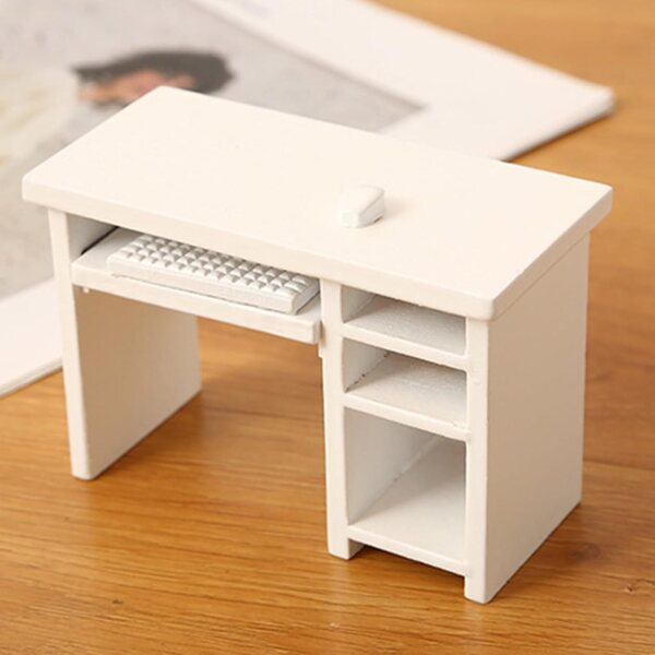 Set Miniatura Ufficio 1:12 Scrivania e Sedia Realistici per Case delle Bambole