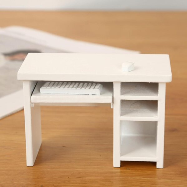 Set Miniatura Ufficio 1:12 Scrivania e Sedia Realistici per Case delle Bambole