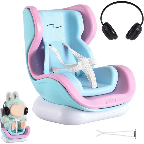 Autositz für 10–17 cm große Puppen mit Clip und verstellbarem Riemen