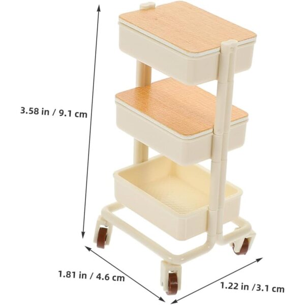 INOOMP Mini Mobile con Ruote 2 Pezzi per Bambole Multistrato Bianco Versatile