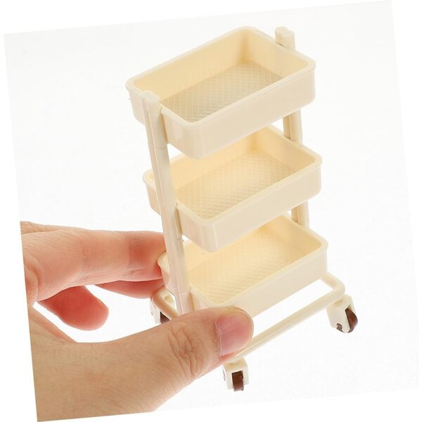 INOOMP Mini Mobile con Ruote 2 Pezzi per Bambole Multistrato Bianco Versatile