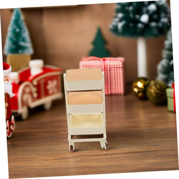 INOOMP Mini Mobile con Ruote 2 Pezzi per Bambole Multistrato Bianco Versatile