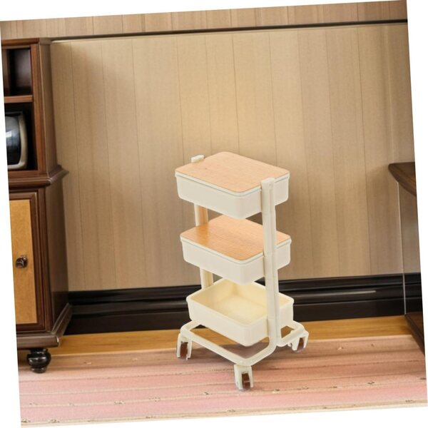 INOOMP Mini Mobile con Ruote 2 Pezzi per Bambole Multistrato Bianco Versatile