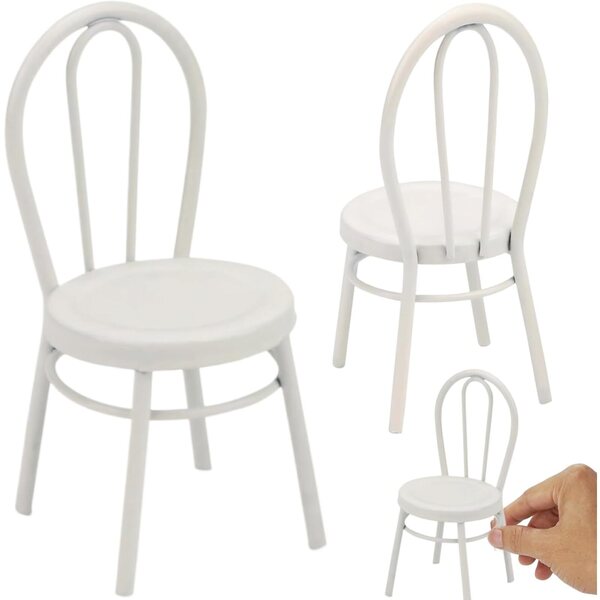 1:12 Mini-Metallstuhl im Bistro-Stil, 2-teiliges Set für Puppenhaus