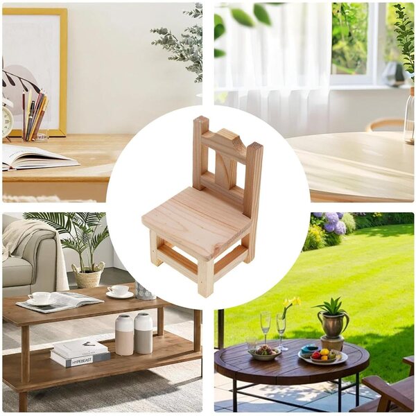 Mobili miniatura in legno per casa delle bambole, statuetta trolley decorativa realistica