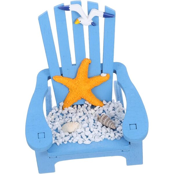 Blauer Miniatur-Strandstuhl für Mikrolandschaften und Schreibtischdekorationen