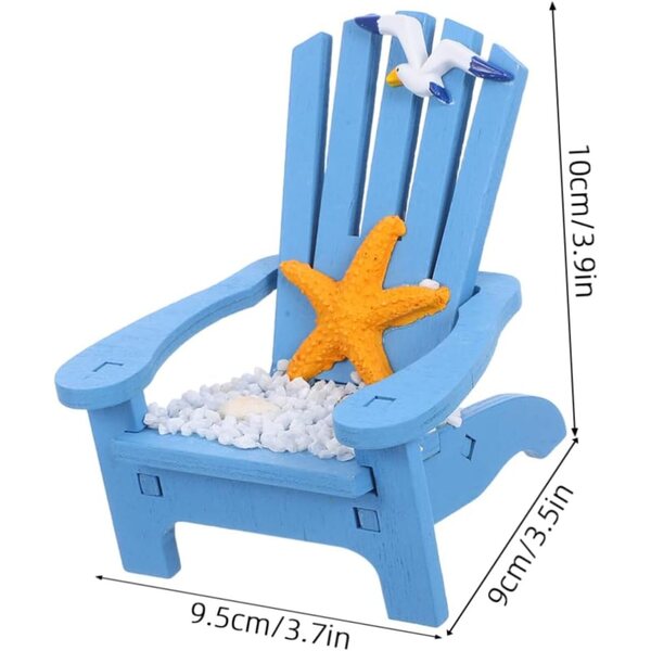Blauer Miniatur-Strandstuhl für Mikrolandschaften und Schreibtischdekorationen