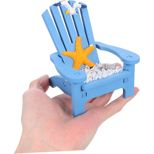 Blauer Miniatur-Strandstuhl für Mikrolandschaften und Schreibtischdekorationen