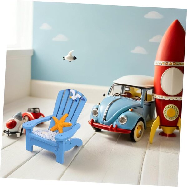 Blauer Miniatur-Strandstuhl für Mikrolandschaften und Schreibtischdekorationen