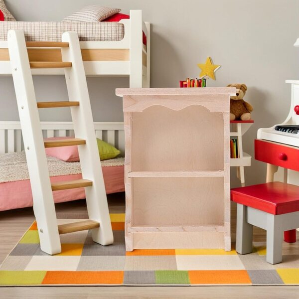 Miniaturschrank aus Massivholz für Retro-Puppenhaus, 2-teilig