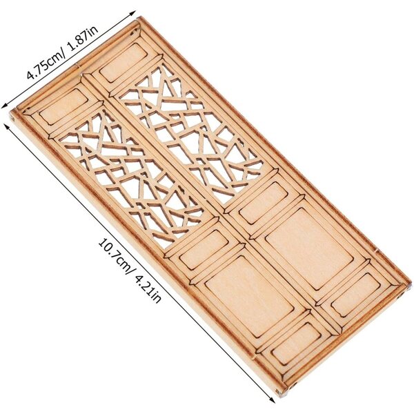 GALPADA 3 pezzi Porte in Legno Non Verniciate per Casa delle Bambole Modello Architettonico Cinese