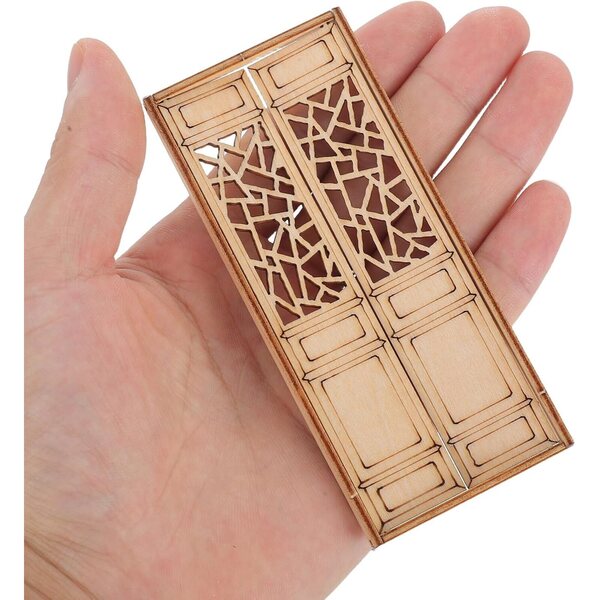 GALPADA 3 pezzi Porte in Legno Non Verniciate per Casa delle Bambole Modello Architettonico Cinese