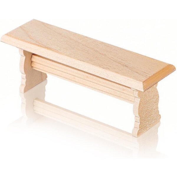 Abaodam Mini panca in legno naturale per casa delle bambole 11,5x4x3,2 cm